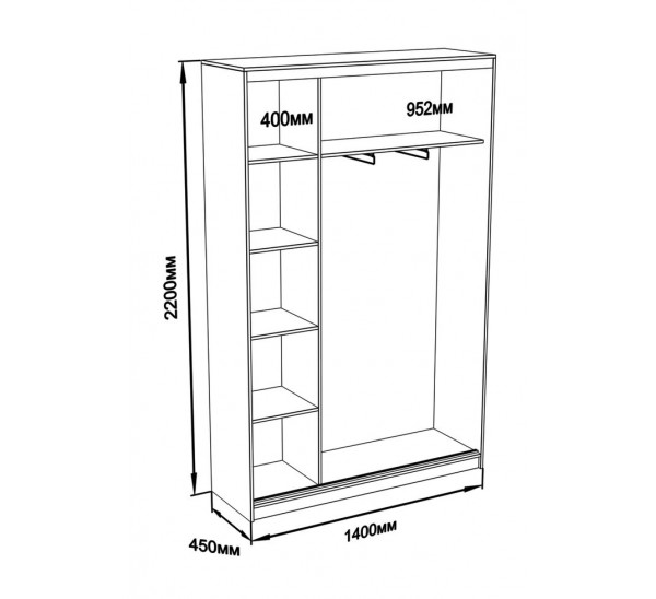 Чертеж шкаф платяной шкаф